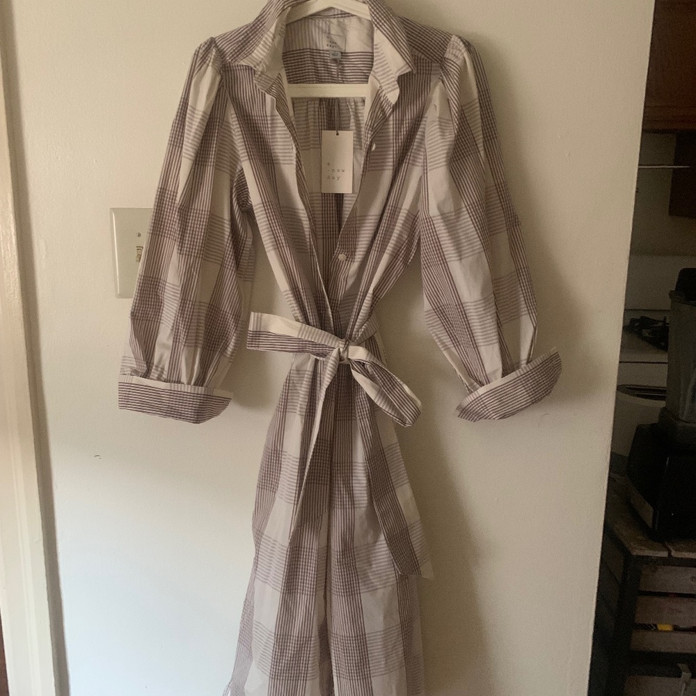 Plaid shirt dress